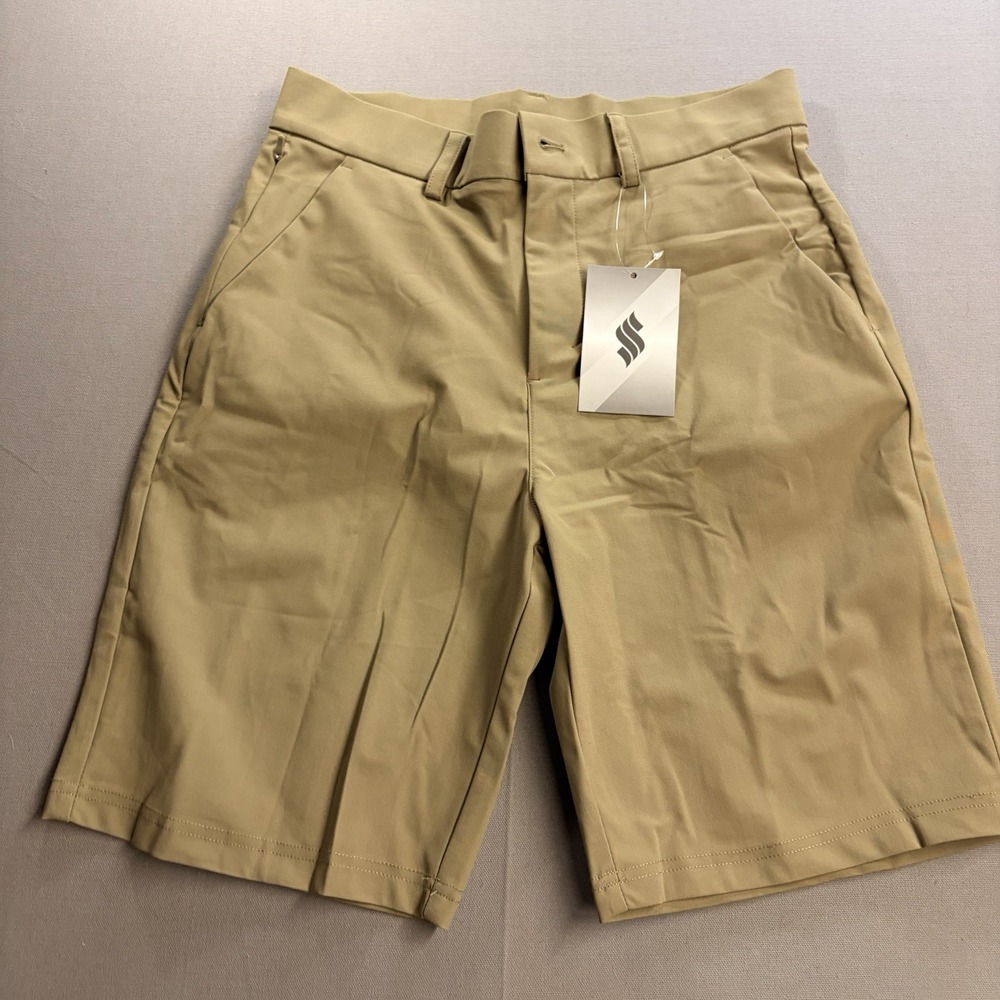 Soothefeel Mens Shorts 30W Small Khaki Golf Performance Casual NWT